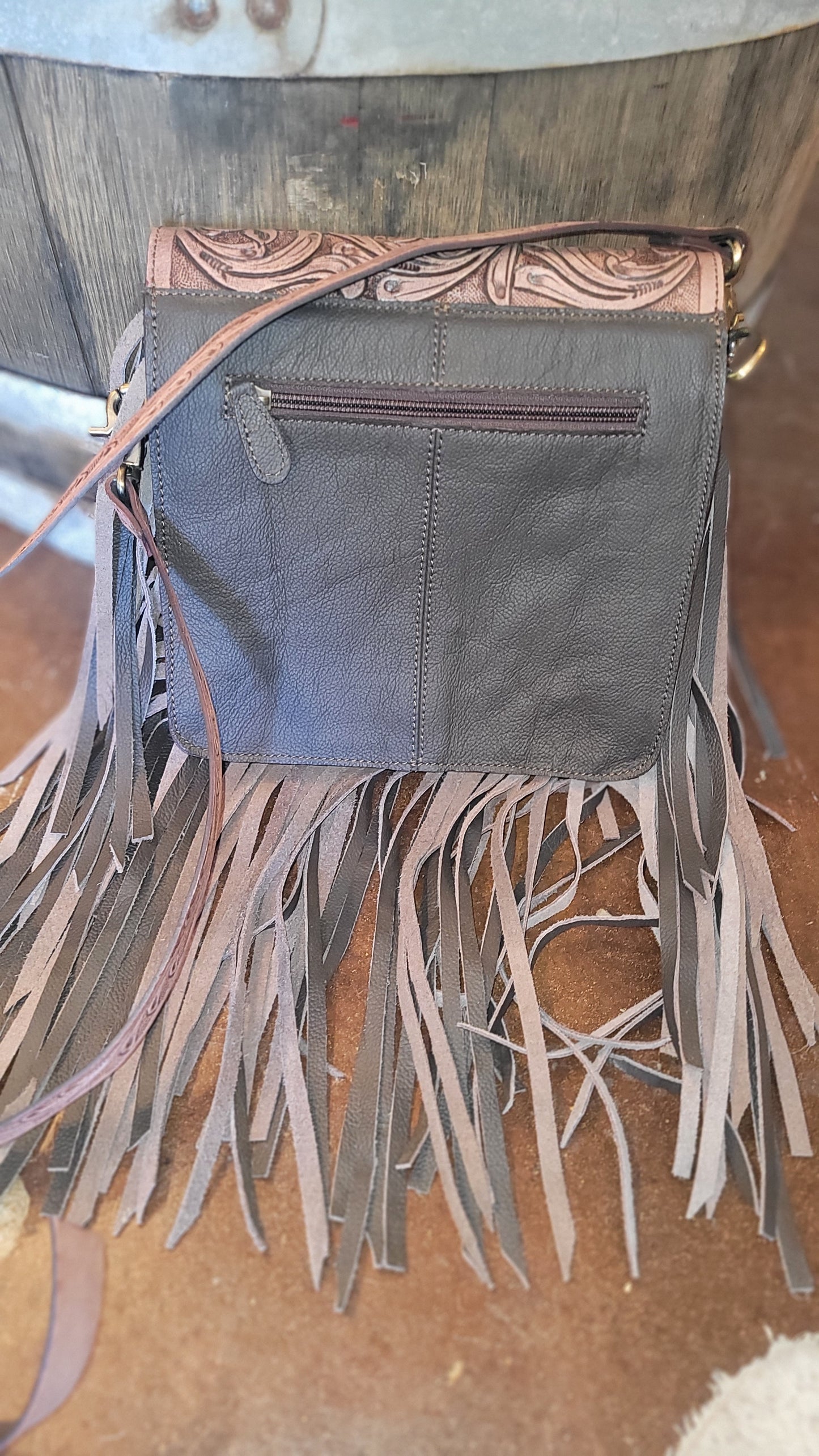 Cowhide crossbody